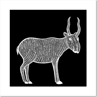 Saiga Antelope - hand drawn endangered animal design Posters and Art